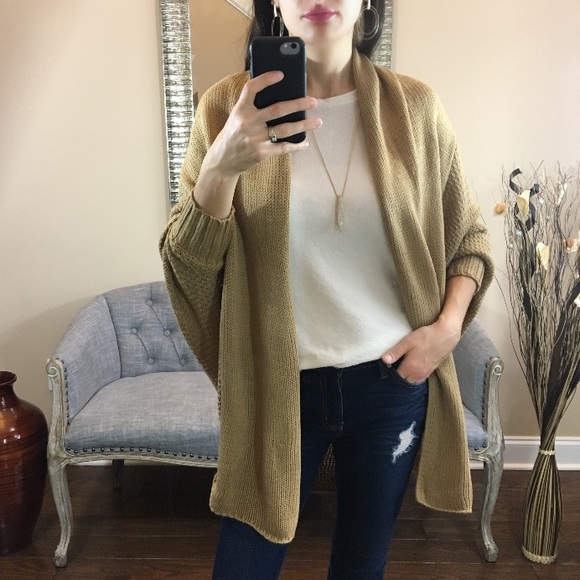 Khaki Batwing Cardigan - Picture 2 of 5